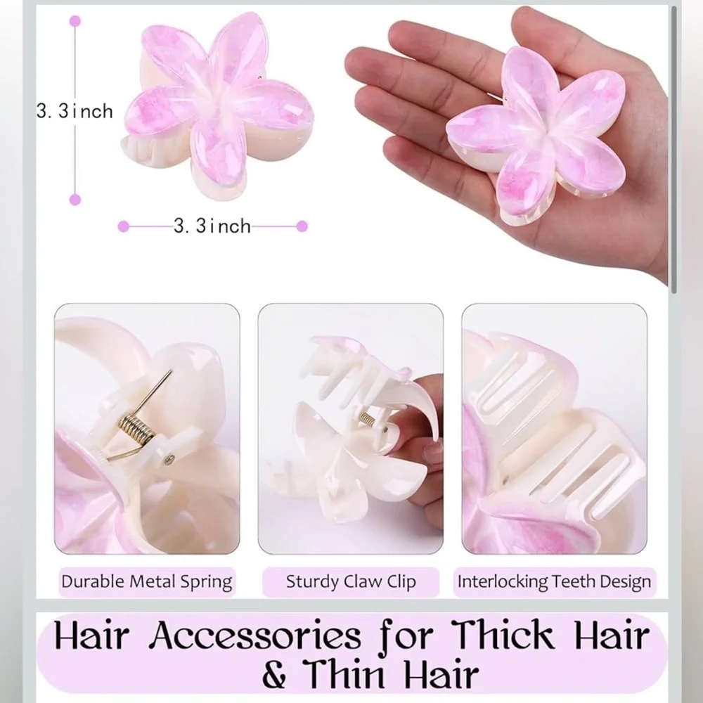 🦜 Hawaiian Plumeria Flower Hair Claw Clips - PICK ONE